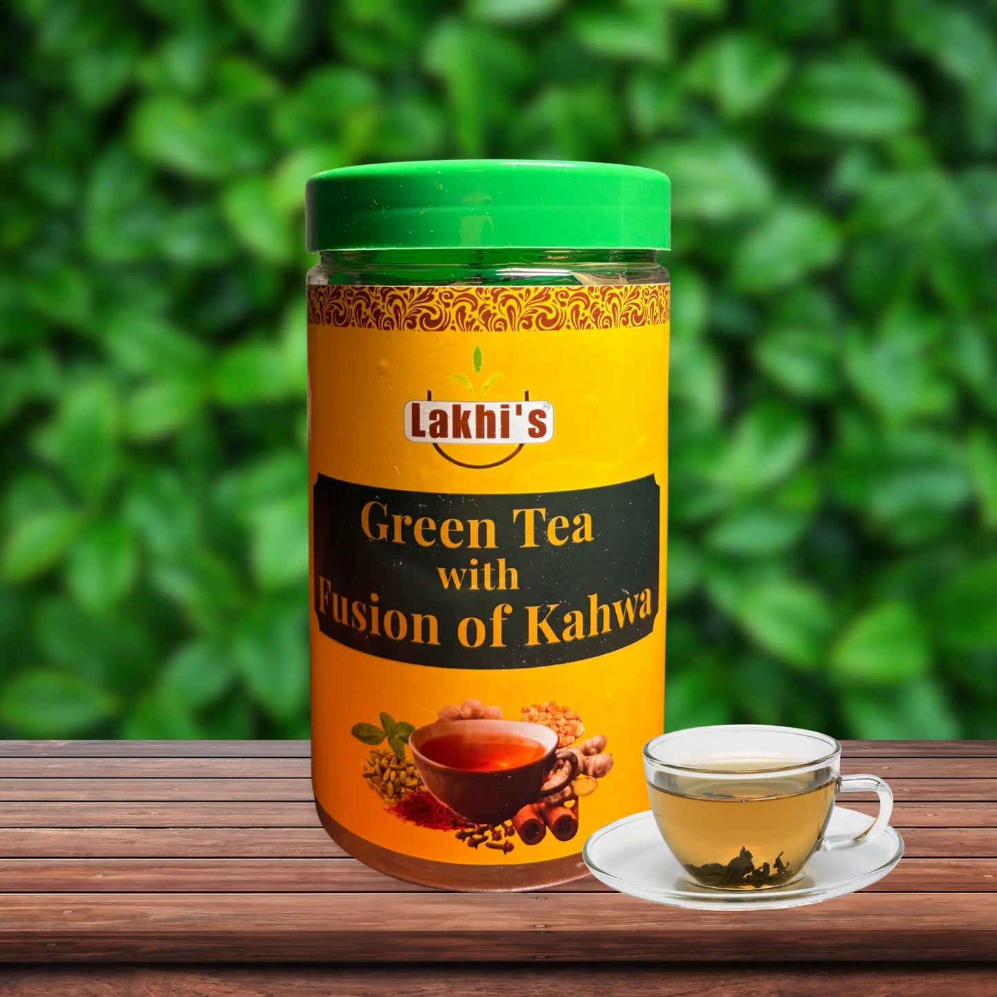 Lakhi's Kahwa Green Tea — 9-Spice Natural Blend with Super Fine Grade Green Tea