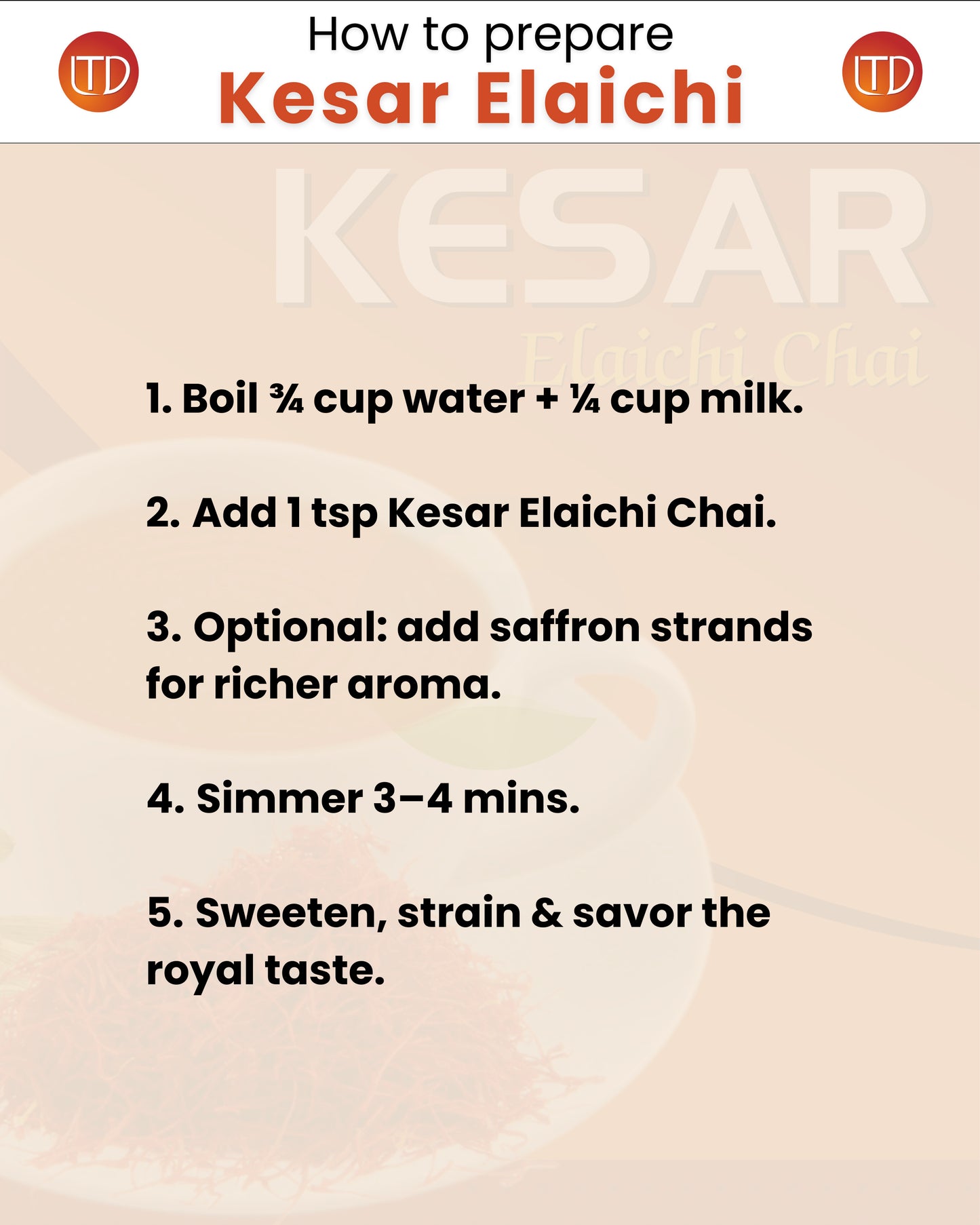 Lakhi's Kesar Elaichi Chai | Premium Tea | Lucky Tea Depot