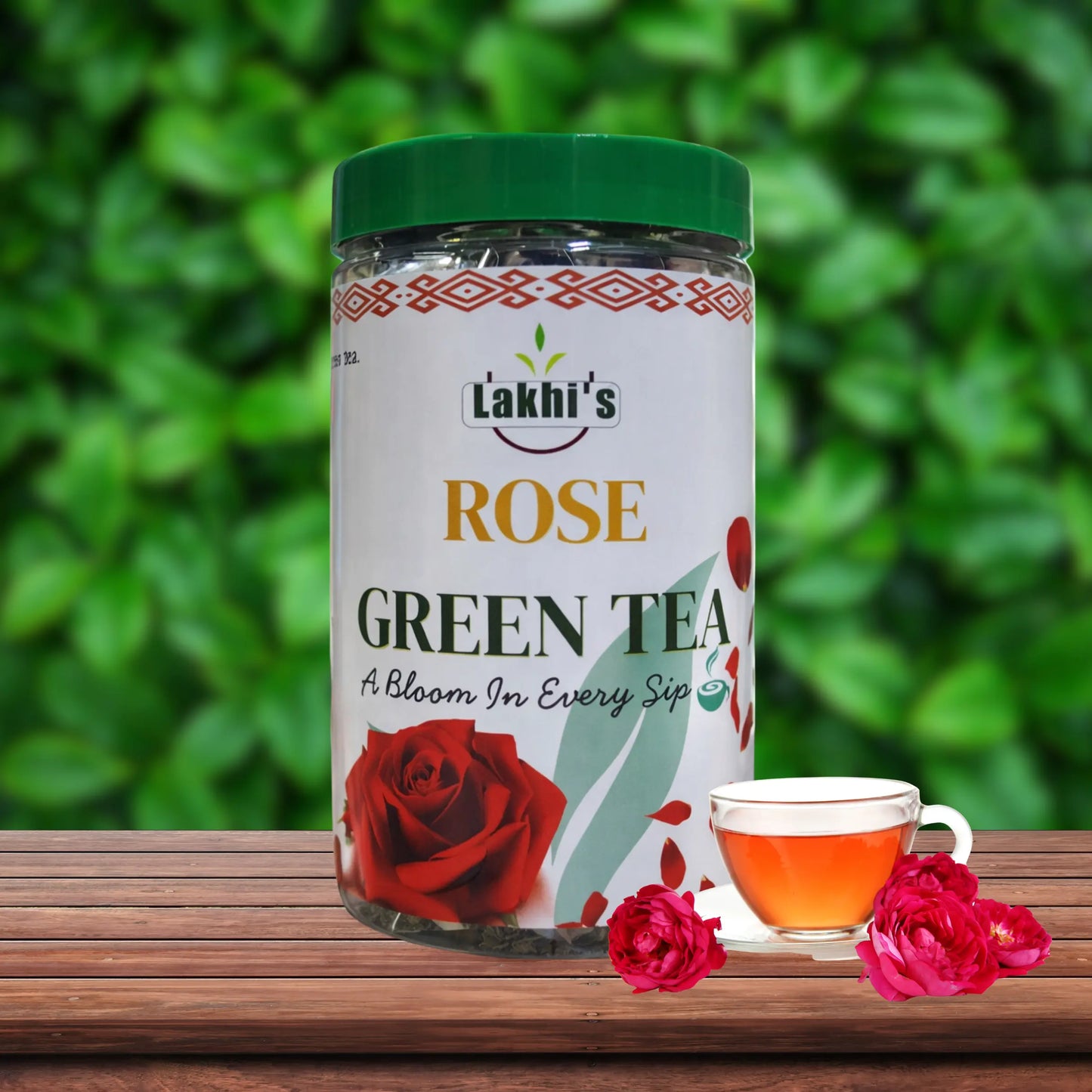 Lakhi's Rose Green Tea — Real Dried Rose Petals & Super Fine Grade Green Tea